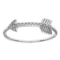 Sterling Silver CZ Arrow Ring - W-9858
