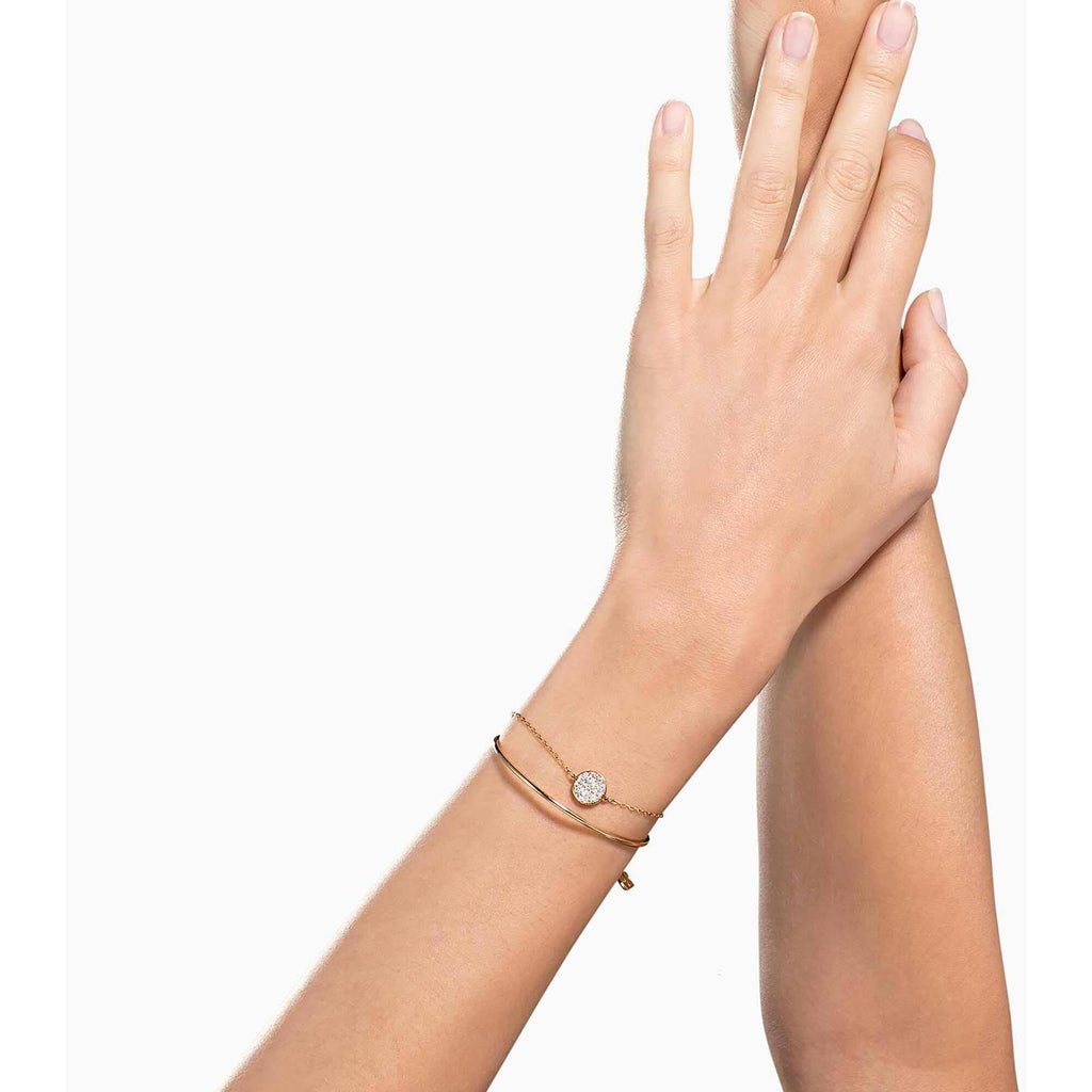 Swarovski Women's Bangle Bracelet - Sublima Crystal Pave Disc Rose Gold | 5274892