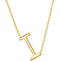 Classic Women's Necklace - Sterling Silver Gold Tone Sideways I Initial | L-4218-GP