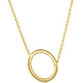 Classic Women's Necklace - Sterling Silver Gold Tone Sideways O Initial | L-4224-GP