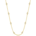 Classic Women's Necklace - Sterling Silver Gold Plated Linked with CZ | M-3353-36-GP