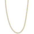 Classic Women's Necklace - Sterling Silver Gold Tone 4mm Round CZ Tennis | M-6254-GP