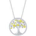 Classic Women's Necklace - Citrine CZ November Birthstone Tree of Life | M-6770