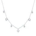 Classic Women's Necklace - Sterling Silver Mini Heart and Bezel-Set CZ | M-6804
