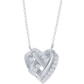 Classic Women's Necklace - Sterling Silver Knotted Heart CZ | M-6841