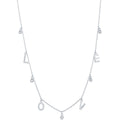 Classic Women's Necklace - Sterling Silver LOVE and CZ Charms | M-6932