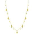 Classic Women's Necklace - GP Sterling Silver CZ and Diamond-Shape Charm | M-6933