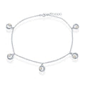 Women's Anklet - Sterling Silver White Opal Crescent Moon | R-9240
