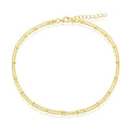Classic Women's Anklet - Gold Plated Sterling Silver Double Strand Beaded | R-9264-GP