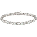Women's Bracelet - Sterling Silver XO Oval White Opal, Size 8 | T-4308-8