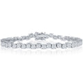 Classic Women's Bracelet - Sterling Silver Round Zig-Zag 4mm CZ Tennis | T-7828