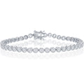 Classic Women's Bracelet - Sterling Silver 4mm Round White Bezel CZ Tennis | T-7870