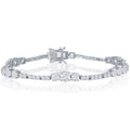 Classic Women's Bracelet - Sterling Silver Graduating White CZ Tennis | T-7877