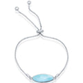 Women's Bracelet - Sterling Silver Oval Larimar Bolo | T-7879