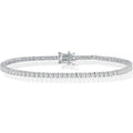 Classic Women's Bracelet - Sterling Silver 3mm Princess-Cut White CZ Tennis | T-7906