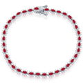 Classic Women's Bracelet - Sterling Silver 5mm Royal Red Ruby CZ Tennis | T-7950