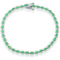 Classic Women's Bracelet - Sterling Silver 5mm Royal Emerald CZ Tennis | T-7952
