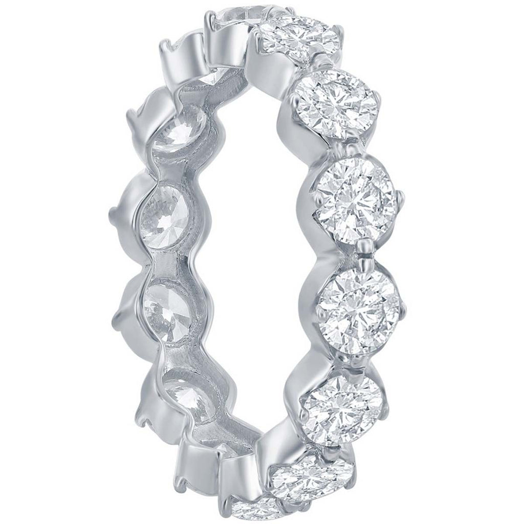 Classic Women's 5mm Round CZ Eternity Band Ring - W-2688