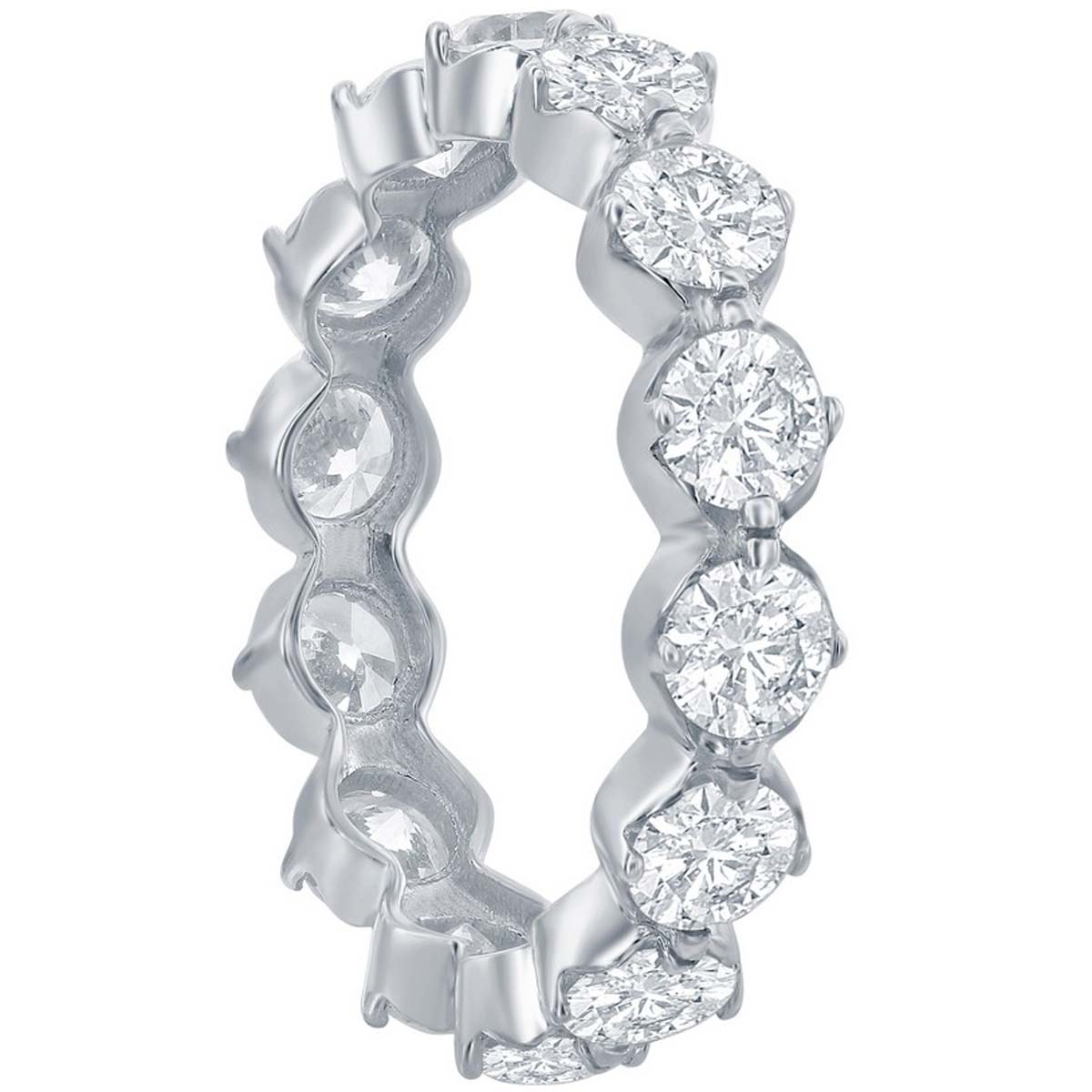 Classic Women's 5mm Round CZ Eternity Band Ring - W-2688