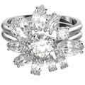 Swarovski Women's Ring - Gema Rhodium Plated with Clear Stones Cocktail | 5644661