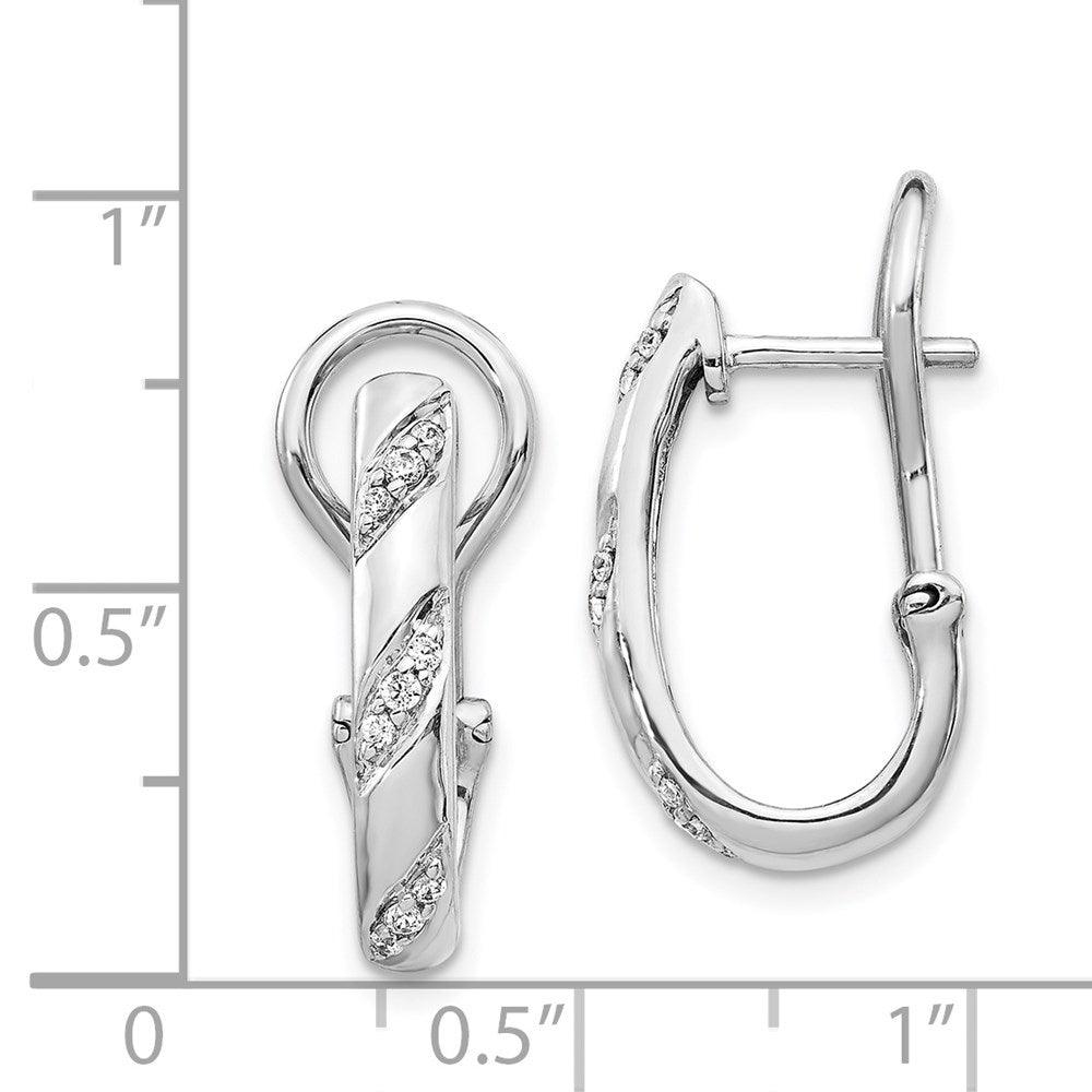 14K White Gold Diamond Omega Back Earrings