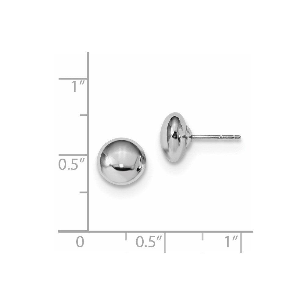 14k White Gold Polished Button Post Earrings