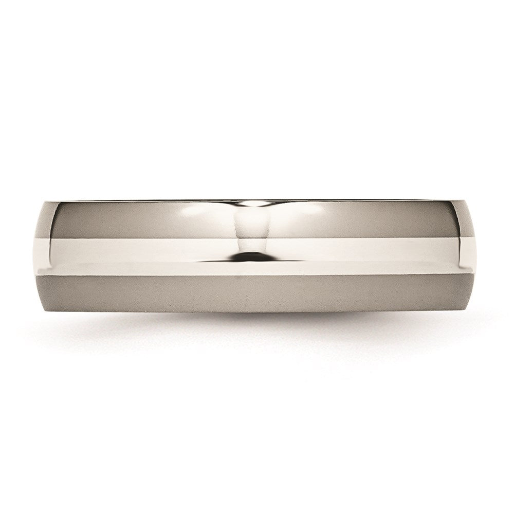 Titanium Sterling Silver Inlay 6mm Polished Band | TB81