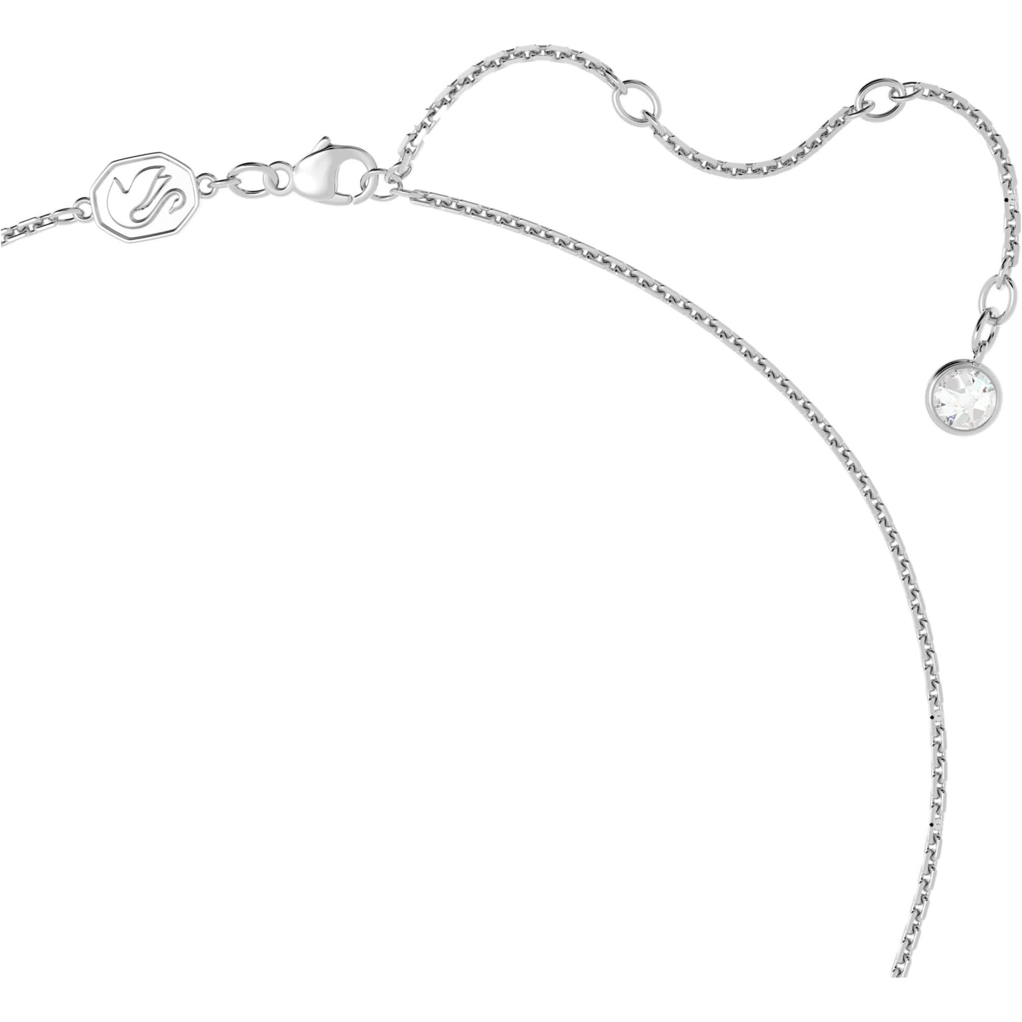 Swarovski Women's Pendant Necklace - Una Pink Crystal Rhodium Plated Large | 5631931