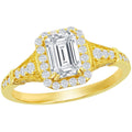 Classic Women's Gold Emerald-Cut CZ Vintage Ring - W-2844