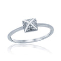 Sterling Silver Square CZ Pyramid Style Ring - W-9799