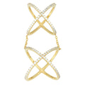 Sterling Silver GP CZ Double-X Style Ring - W-9978
