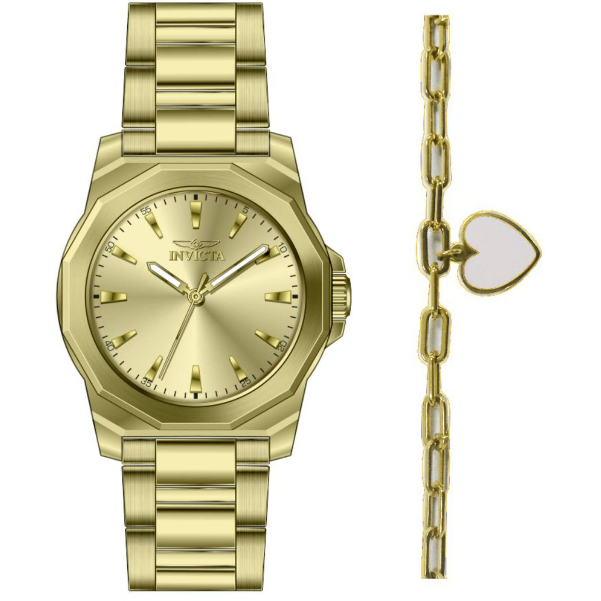 Invicta Women's Watch - Speedway Quartz Yellow Gold Plated Steel Bracelet | 48579