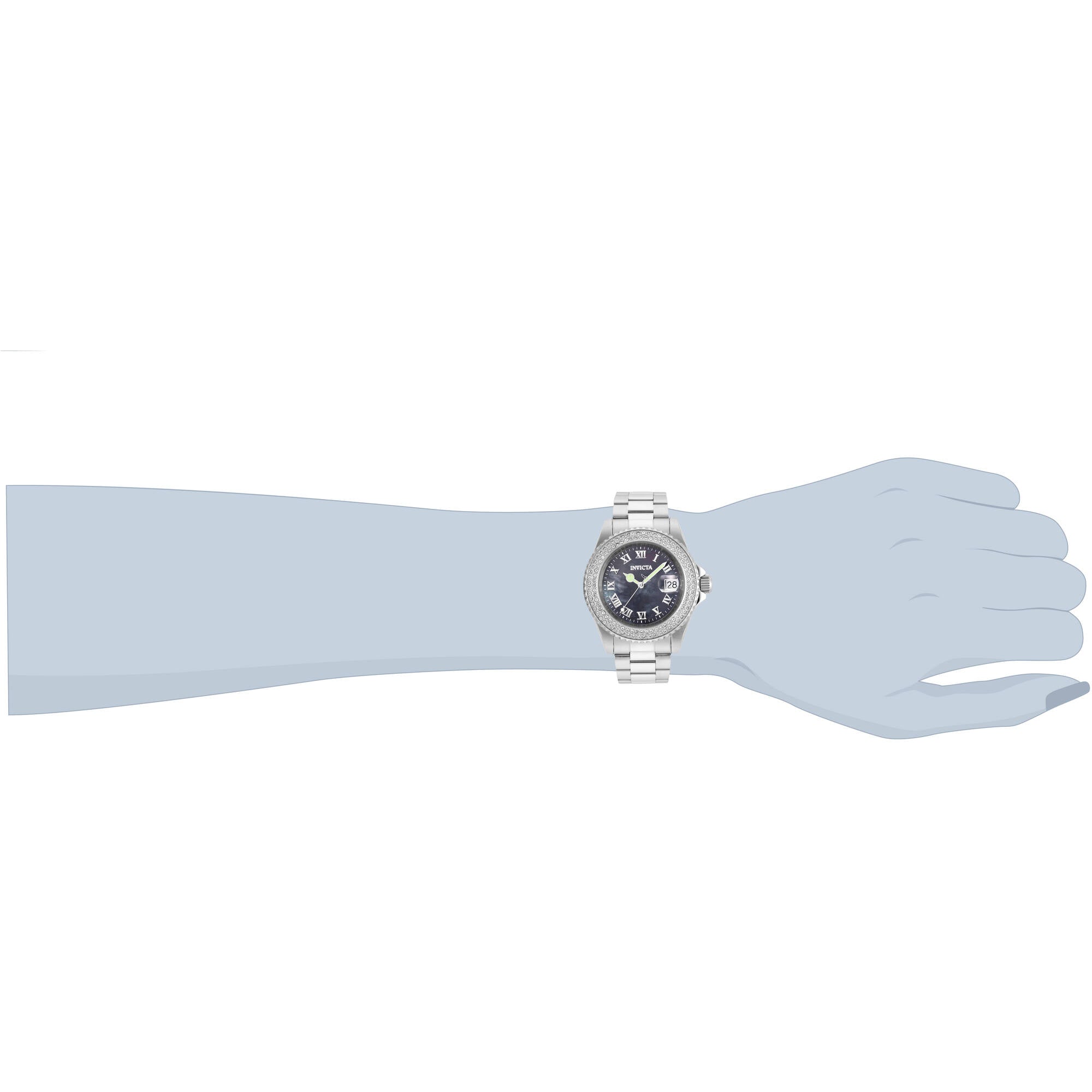Invicta Women's Watch - Angel Quartz Black MOP Dial Stainless Steel Bracelet | 21711