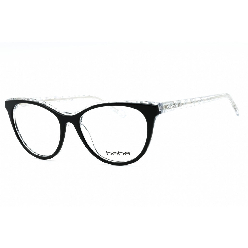 Bebe Women's Eyeglasses - Jet Full Rim Cat Eye Frame Clear Demo Lens | BB5189 001