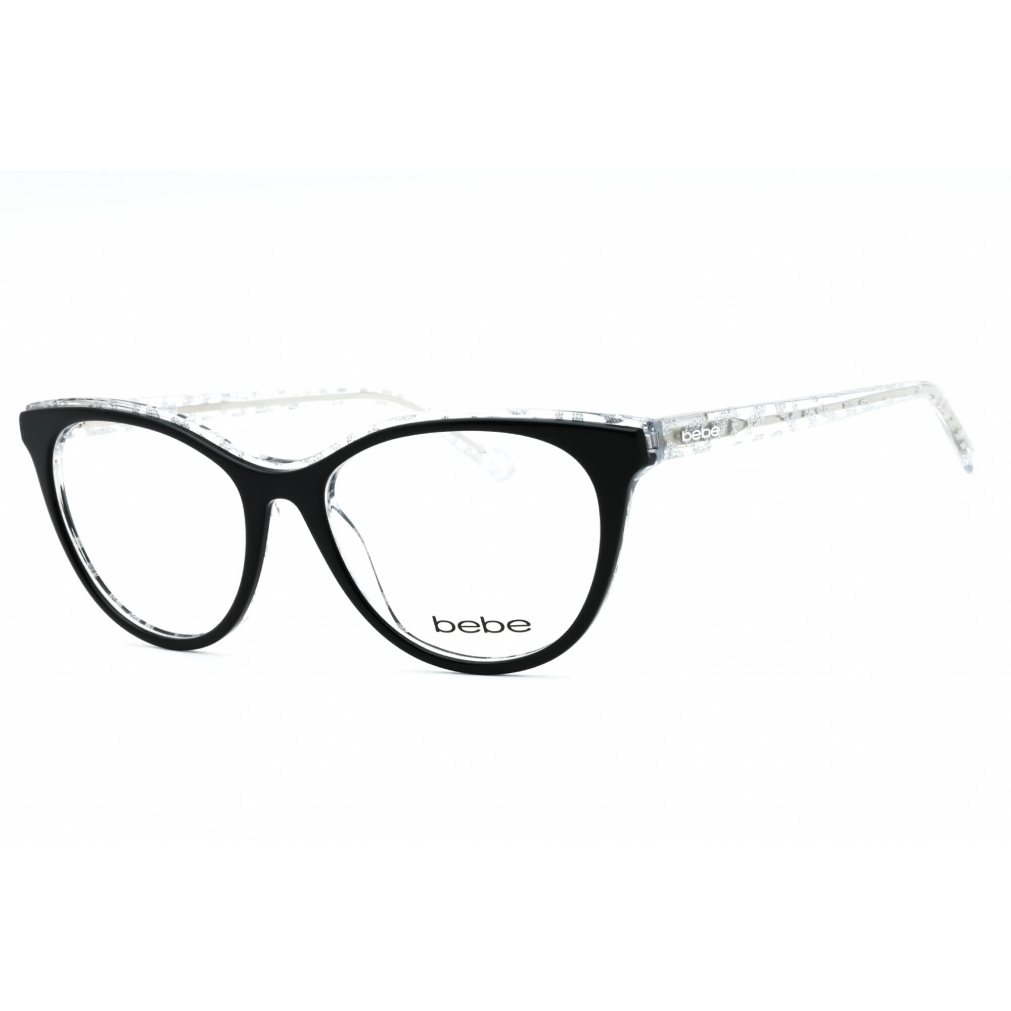 Bebe Women's Eyeglasses - Jet Full Rim Cat Eye Frame Clear Demo Lens | BB5189 001