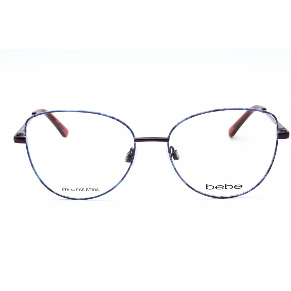 Bebe Women's Eyeglasses - Plum Floral Metal Full Rim Cat Eye Shape Frame | BB5207 501