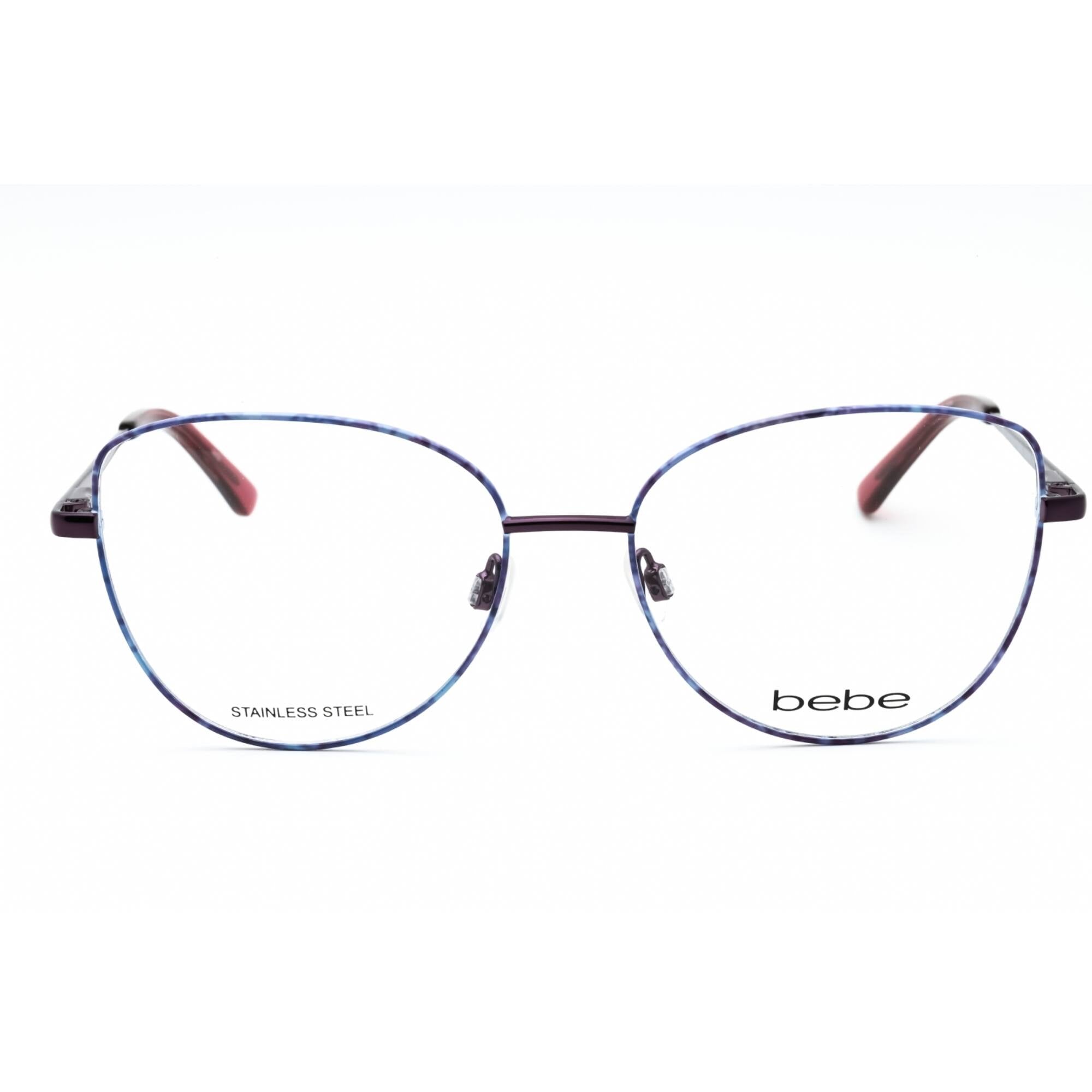 Bebe Women's Eyeglasses - Plum Floral Metal Full Rim Cat Eye Shape Frame | BB5207 501
