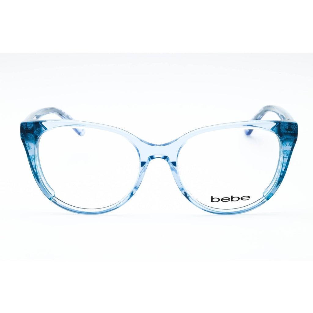 Bebe Women's Eyeglasses - Blue Animal Acetate Full Rim Cat Eye Frame | BB5208 422