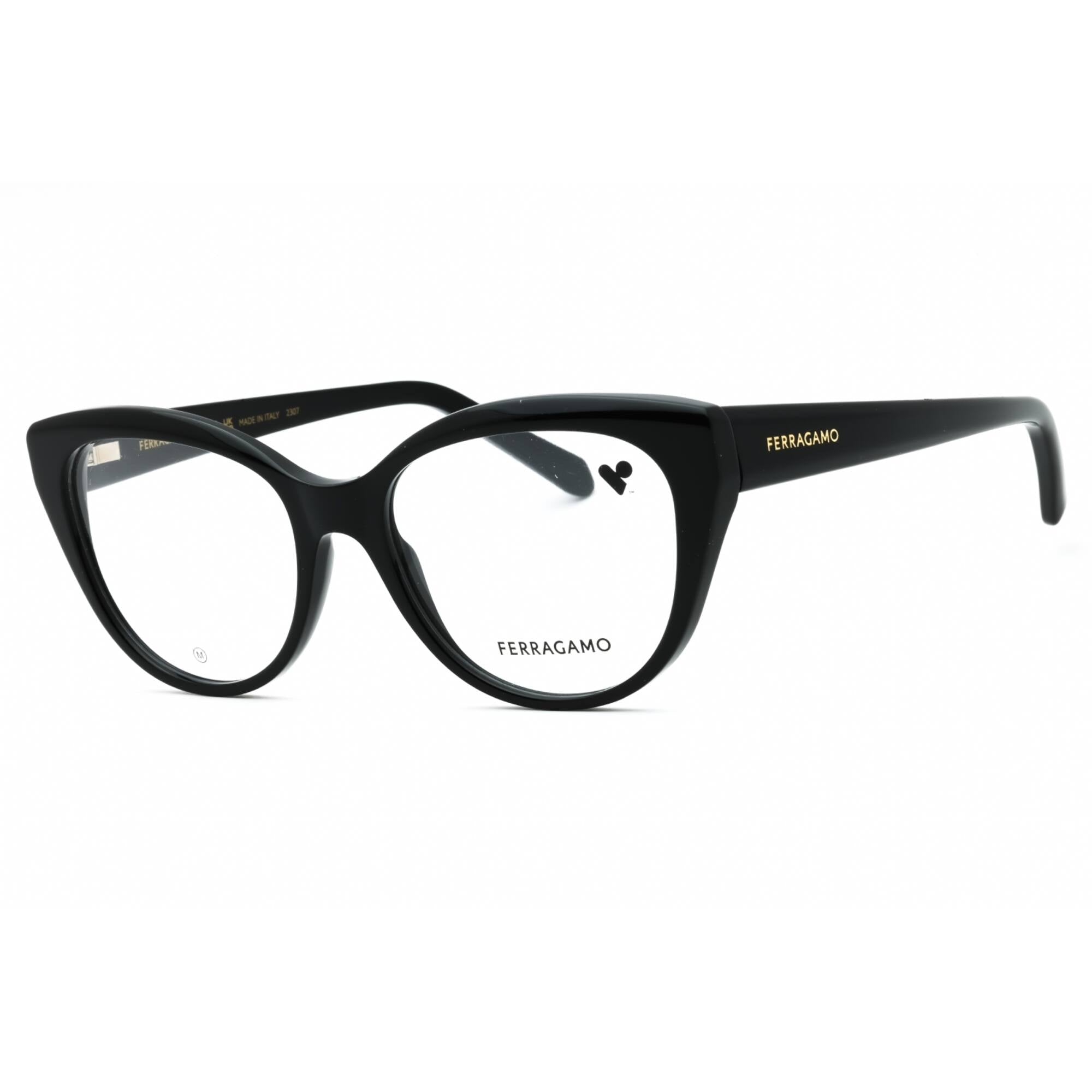 Salvatore Ferragamo Women's Eyeglasses - Black Acetate Full Rim Cat Eye | SF2970 001