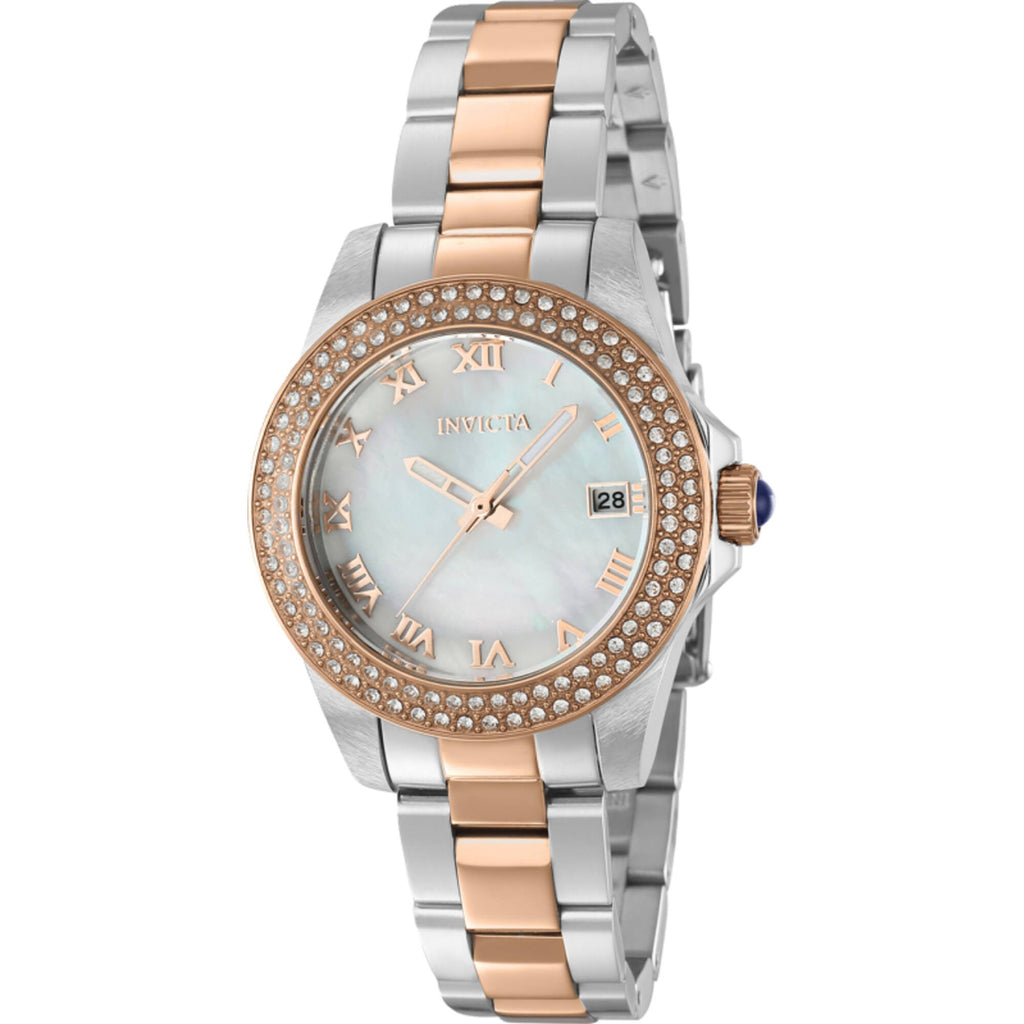 Invicta Women's Watch Angel White Mother of Pearl Dial Bracelet Crystal 36076