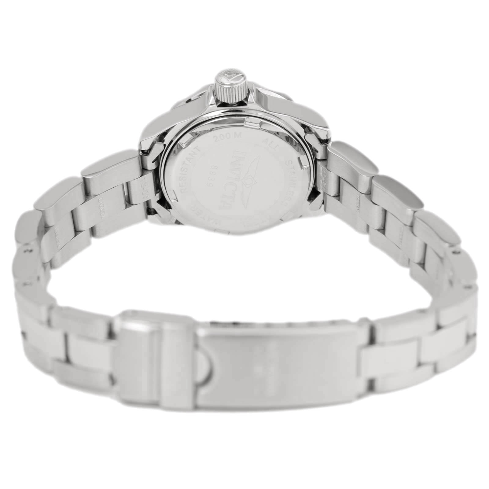 Invicta 8939 Women's Stainless Steel Bracelet Quartz Pro Diver Black Dial Date Watch