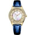 Christian Van Sant Women's Watch - Luna Quartz Mop Dial Blue Leather Strap | CV3203