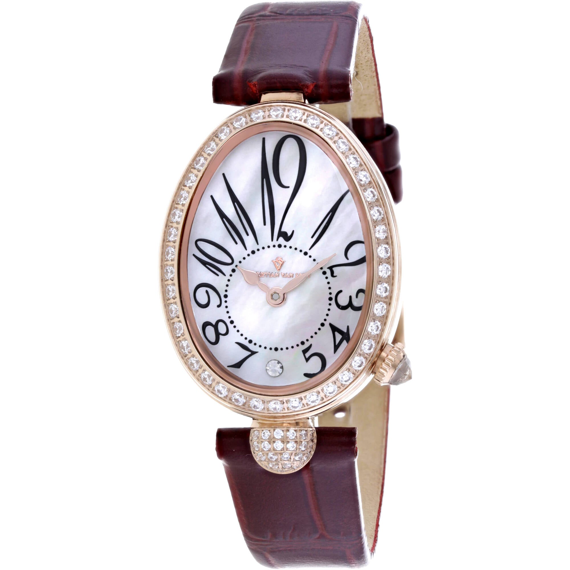 Christian Van Sant Women's Watch - Florentine Quartz Brown Leather Strap | CV4295