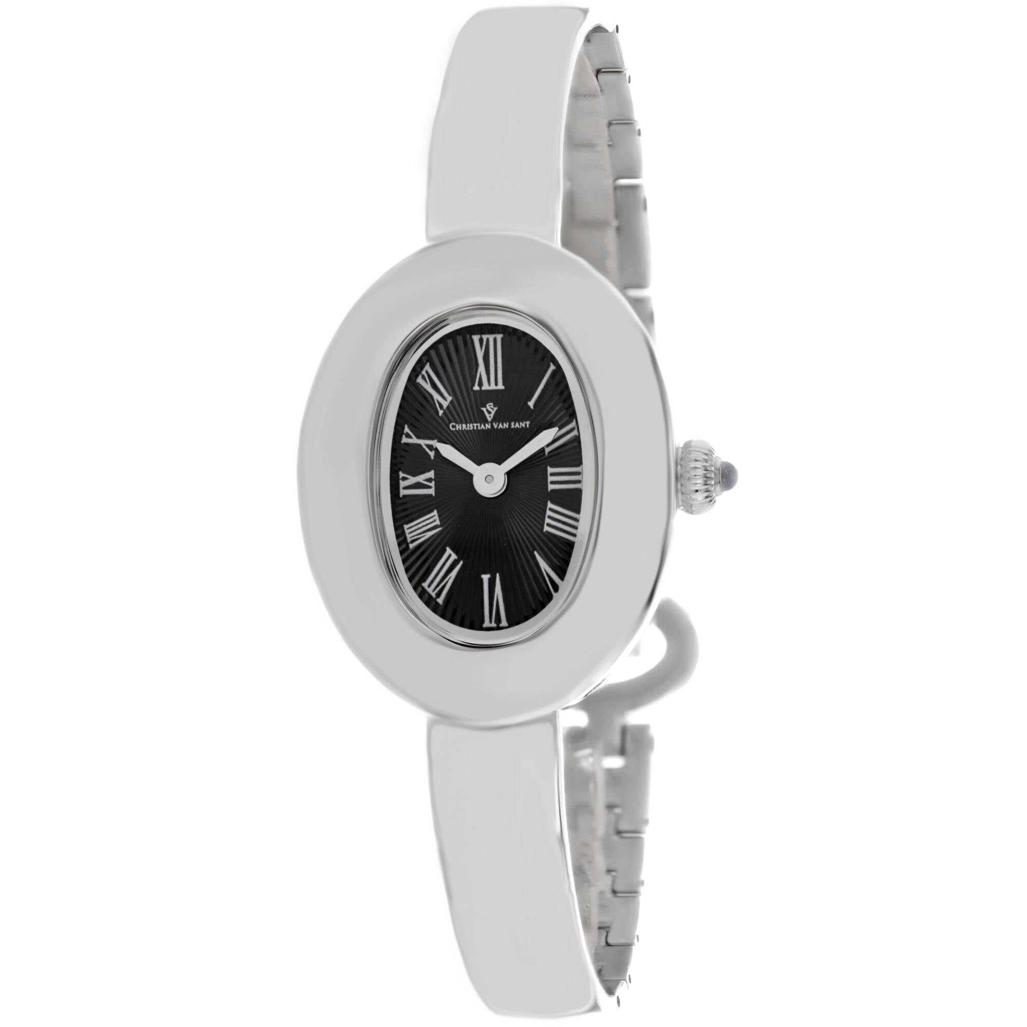 Christian Van Sant Women's Watch - Anora Quartz Black Dial Silver Bracelet | CV4331