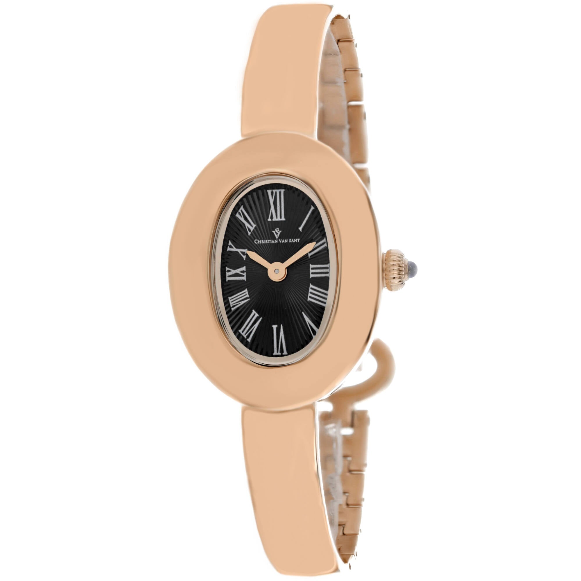 Christian Van Sant Women's Watch - Anora Quartz Black Dial Rose Gold Steel | CV4339