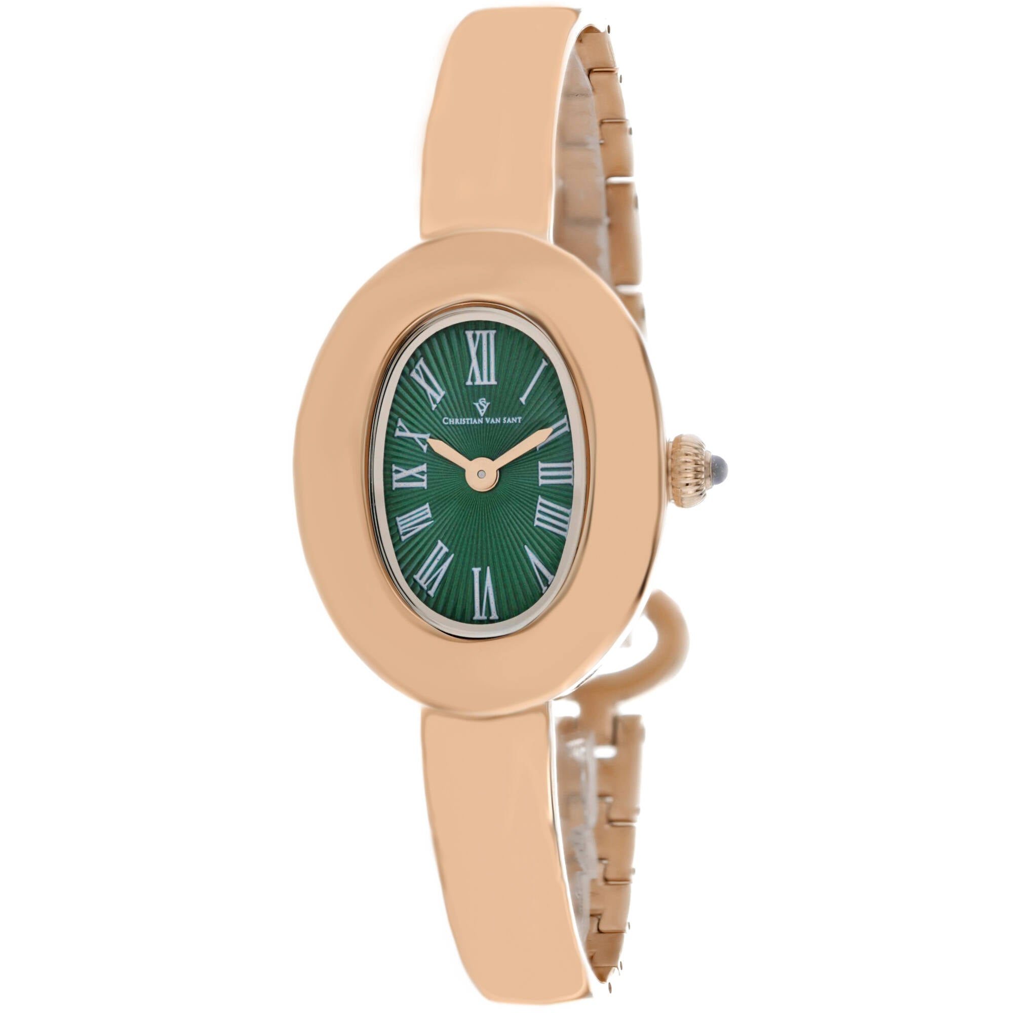 Christian Van Sant Women's Watch - Anora Quartz Green Dial Rose Gold Steel | CV4340