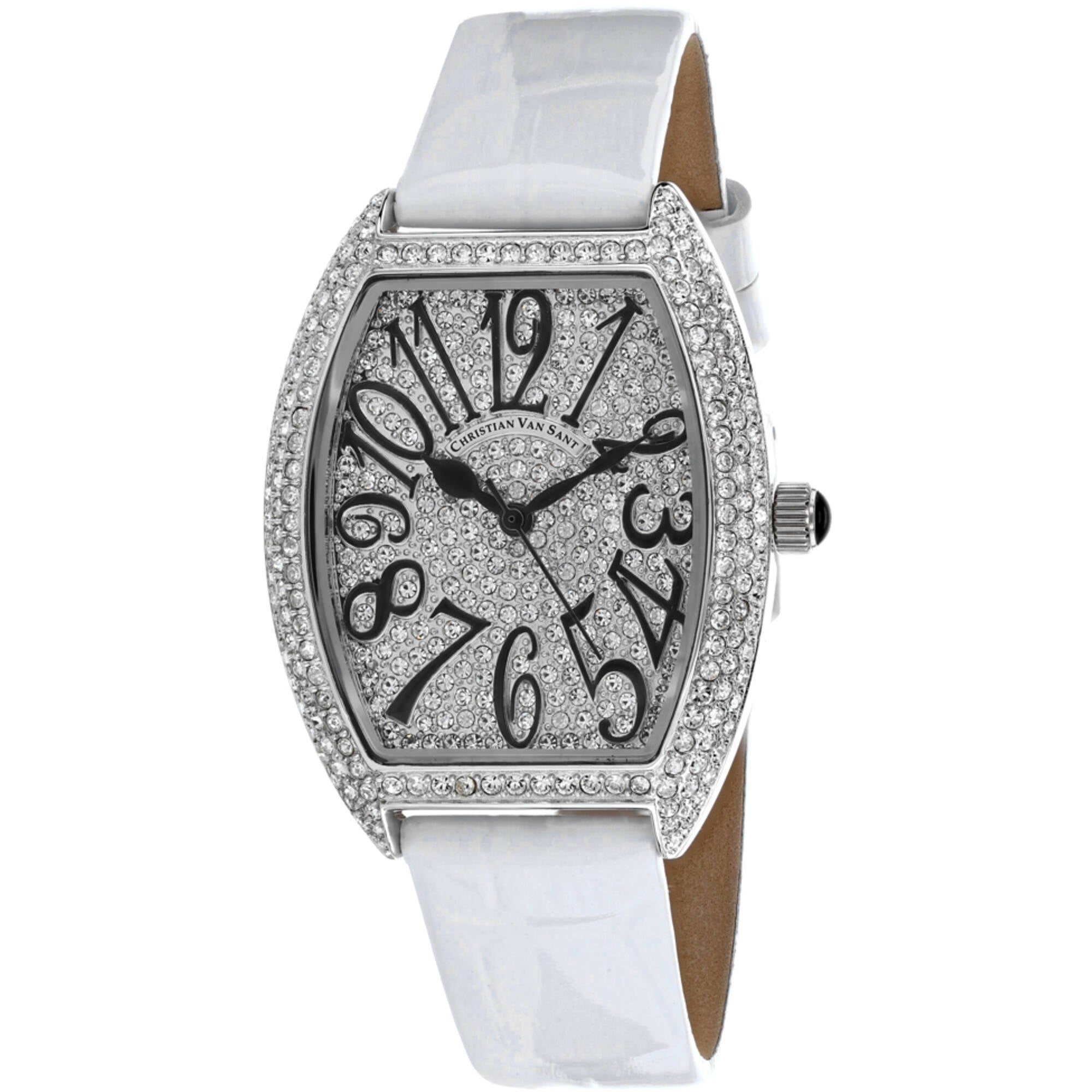 Christian Van Sant Women's Watch - Elegant Quartz White Dial Leather Strap | CV4821W