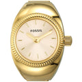 Fossil Women's Ring Watch - Quartz Gold Tone Dial Stainless Steel Band | ES5246