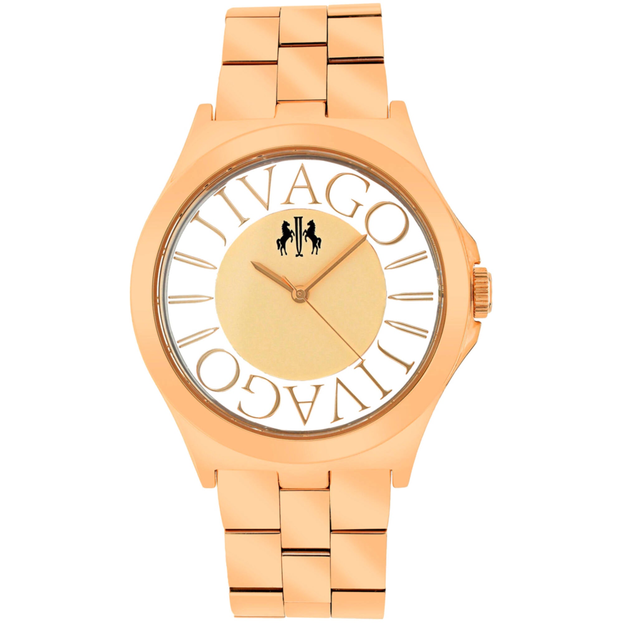 Jivago Women's Watch - Fun Rose Gold Tone Dial Stainless Steel Bracelet | JV8411