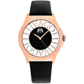 Jivago Women's Watch - Fun Quartz Rose Gold Case Black Satin Leather Strap | JV8431